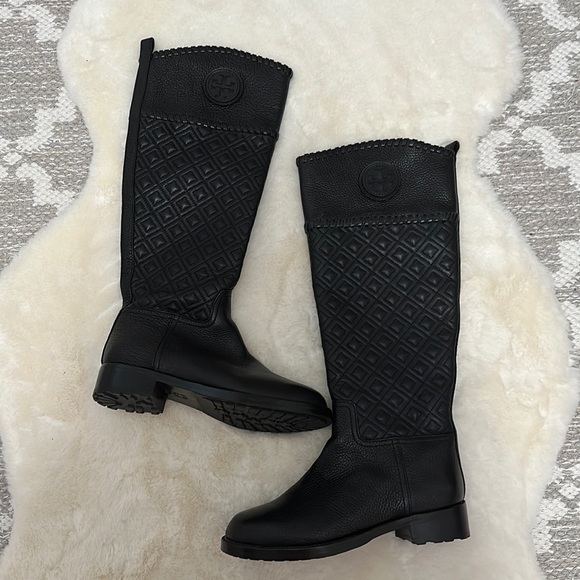 NWOT Tory Burch Marion Quilted Riding Boots - Picture 2 of 5
